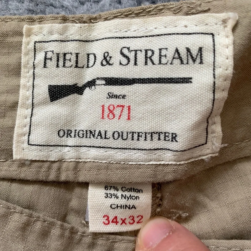 🆕 Field & Stream Khaki Cargo Hiking Pants, 34x32 - Picture 5 of 7